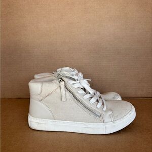 Stylish Cream High-Top Sneakers